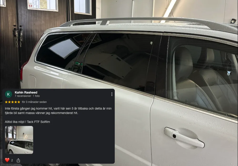 Tona Rutor med Solfilm FTF Cars AB Solfilm Volvo