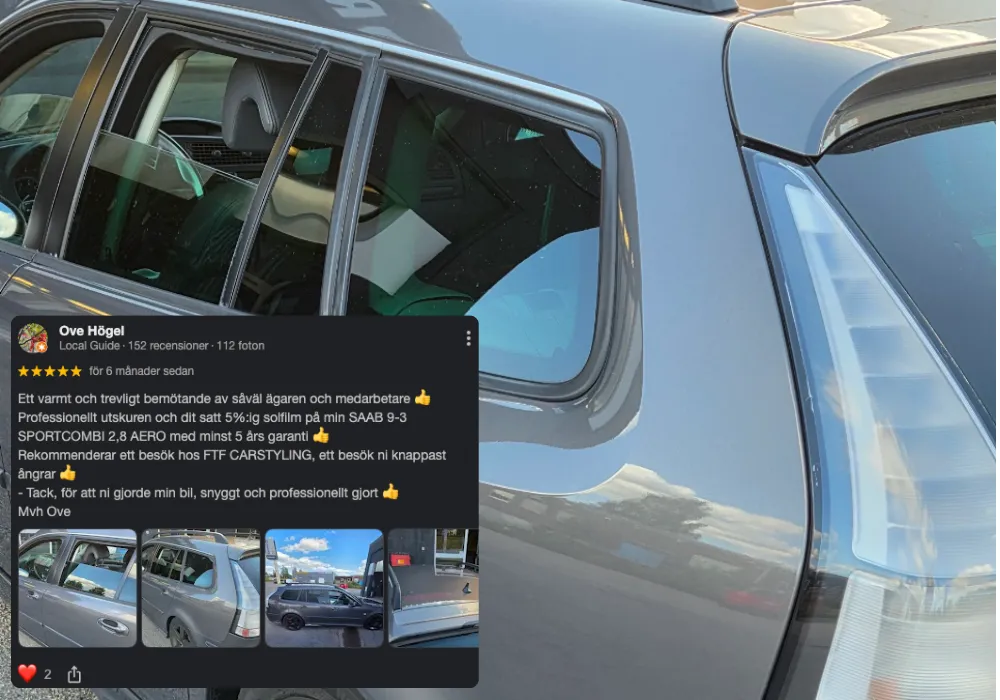 Tona Rutor med Solfilm FTF Cars AB Solfilm Sedan