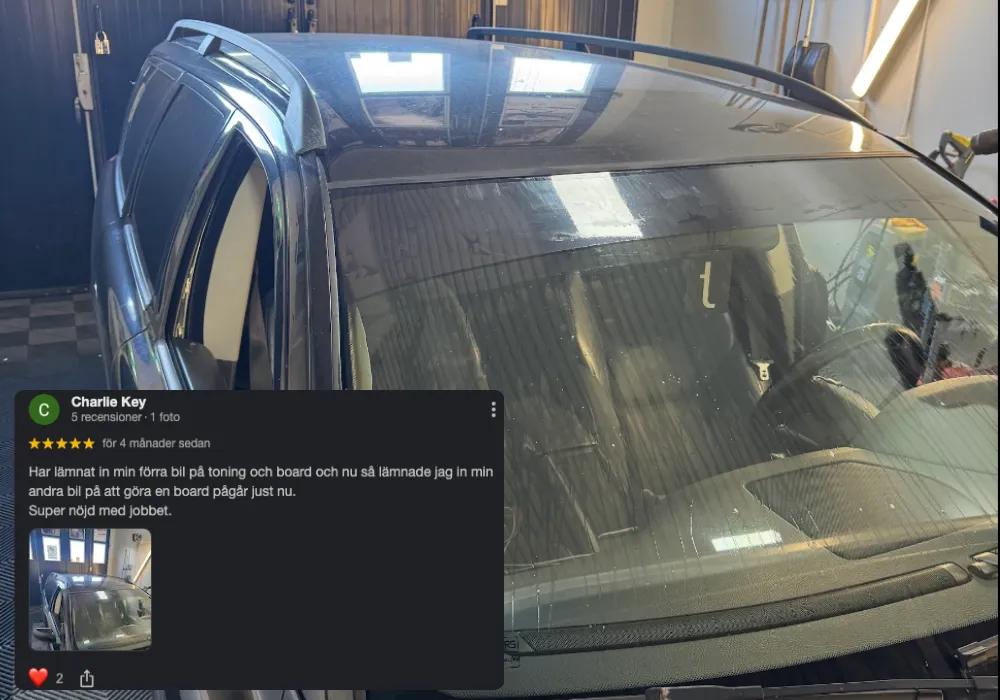 Tona Rutor med Solfilm FTF Cars AB Solfilm Board